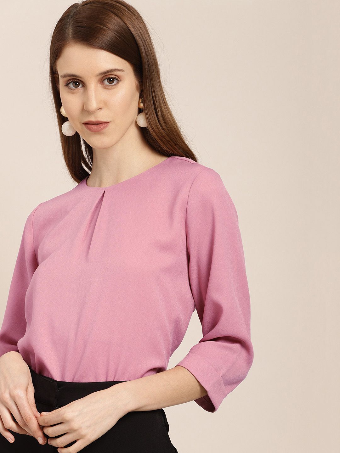 her by invictus Mauve Top With Pleated Detail Price in India