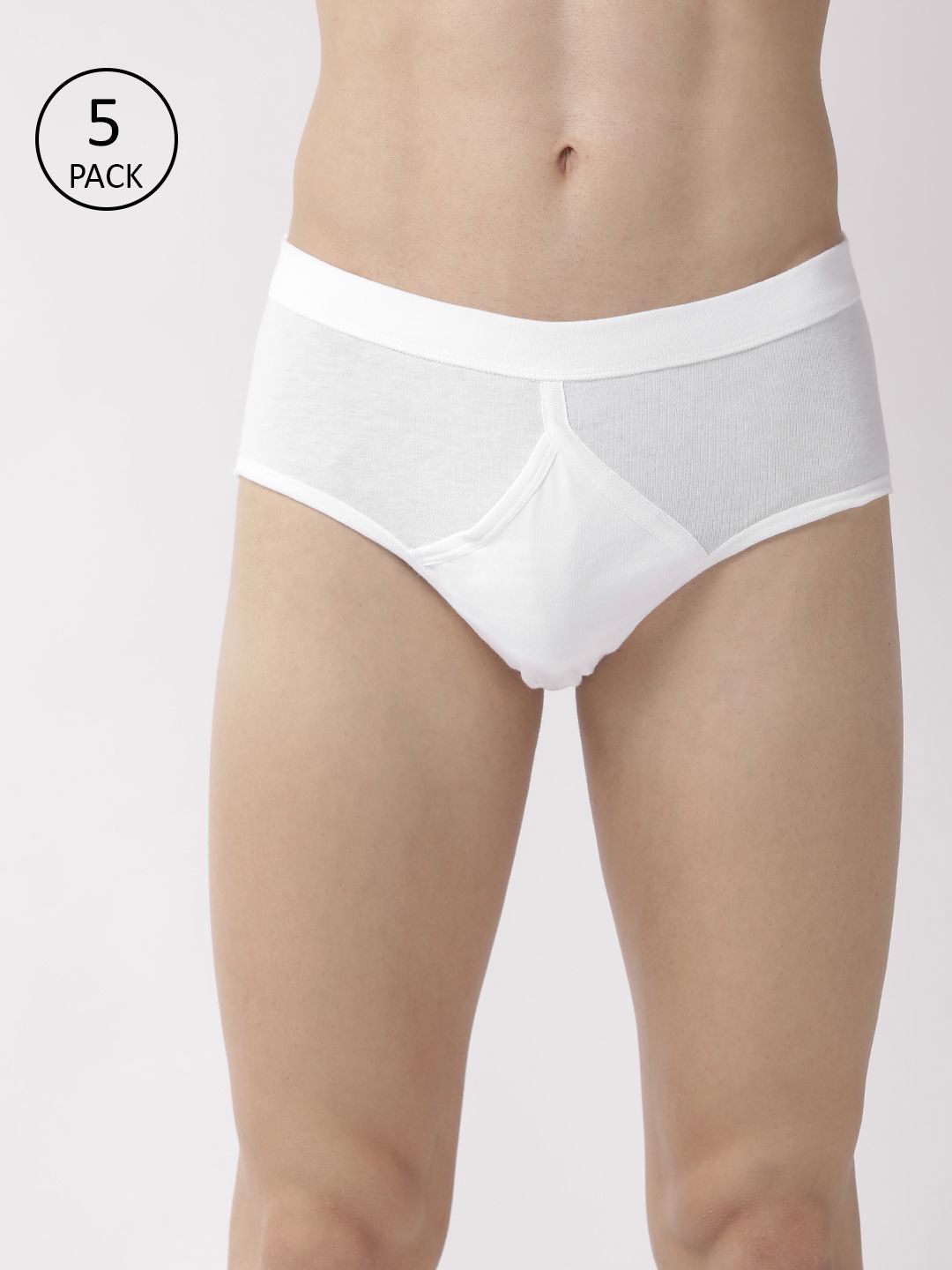 Marks & Spencer Men White Solid Pack Of 5 Cotton Briefs