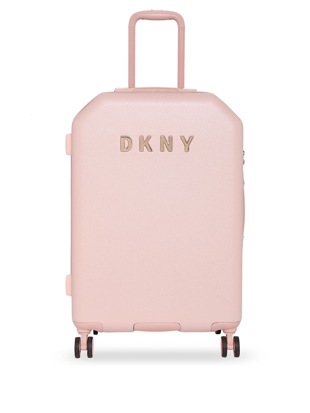 DKNY ALLORE Pink Textured Allore Hard-Sided Medium Trolley Suitcase Price in India