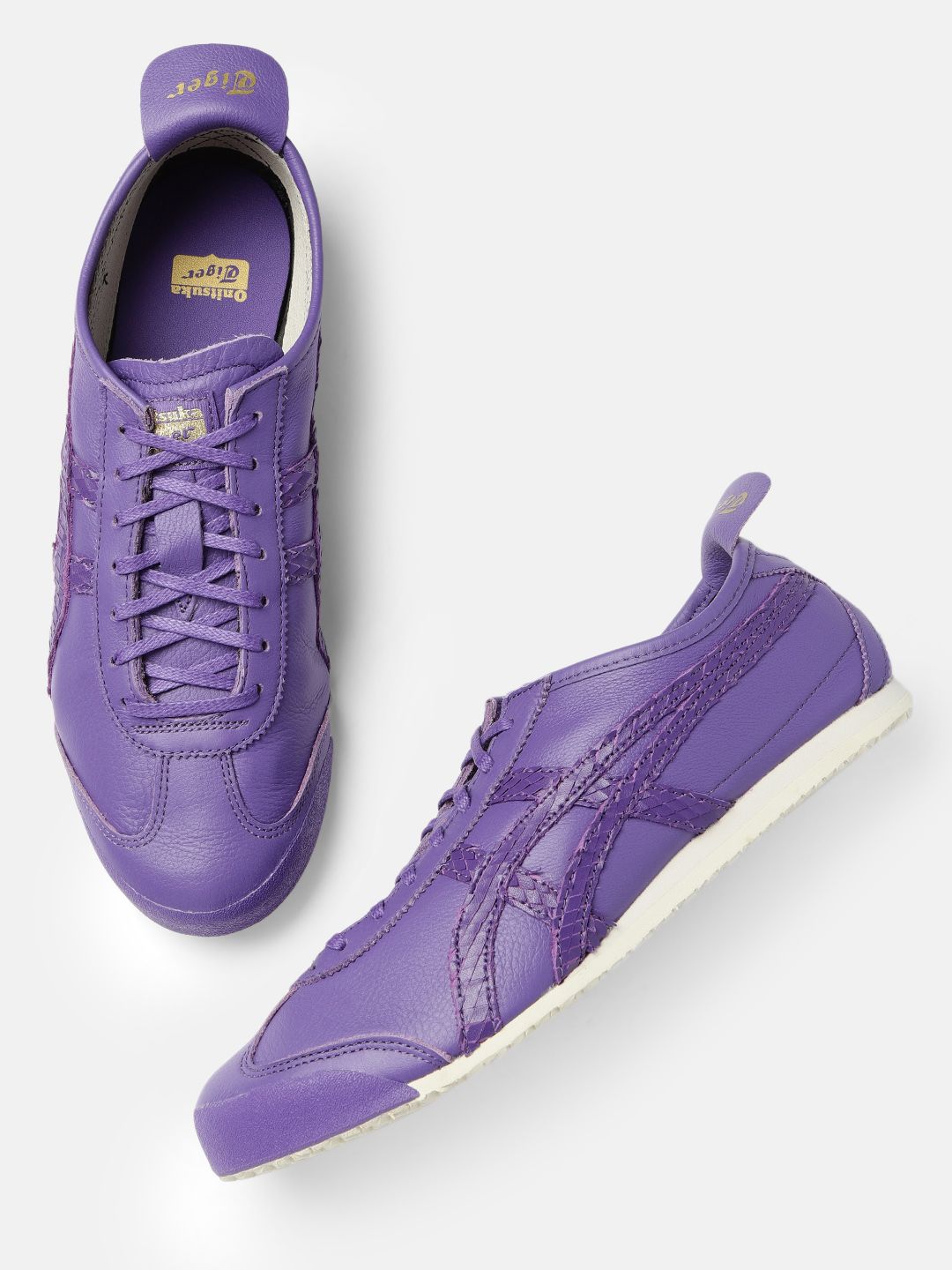Buy Onitsuka Tiger Unisex Violet Leather Sneakers Mexico 66