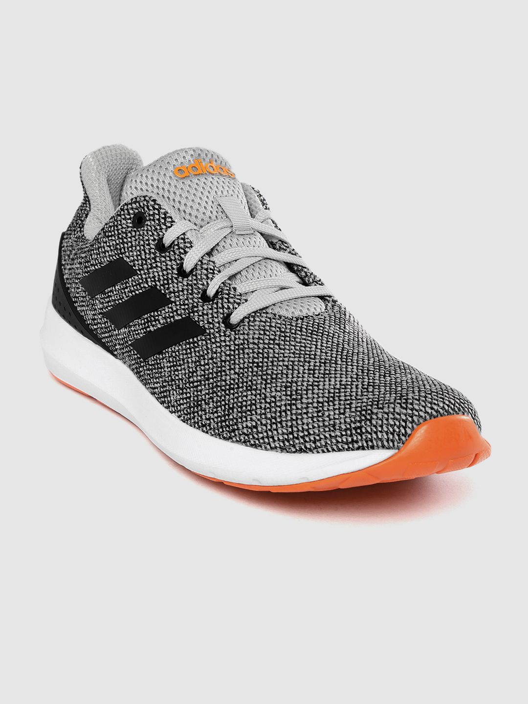 ADIDAS Men Grey & Black Woven Design Raddis 1.0 Running Shoes