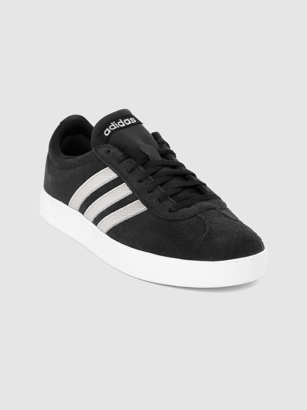 ADIDAS Women Black VL Court 2.0 Suede Skateboarding Shoes