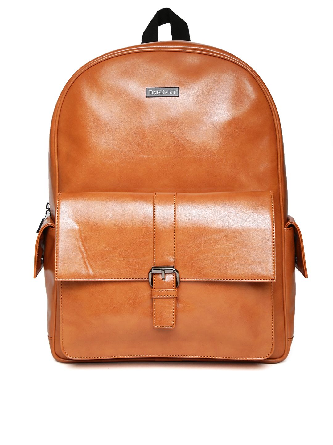 BAD HABIT Unisex Tan Brown Solid Laptop Backpack Price in India