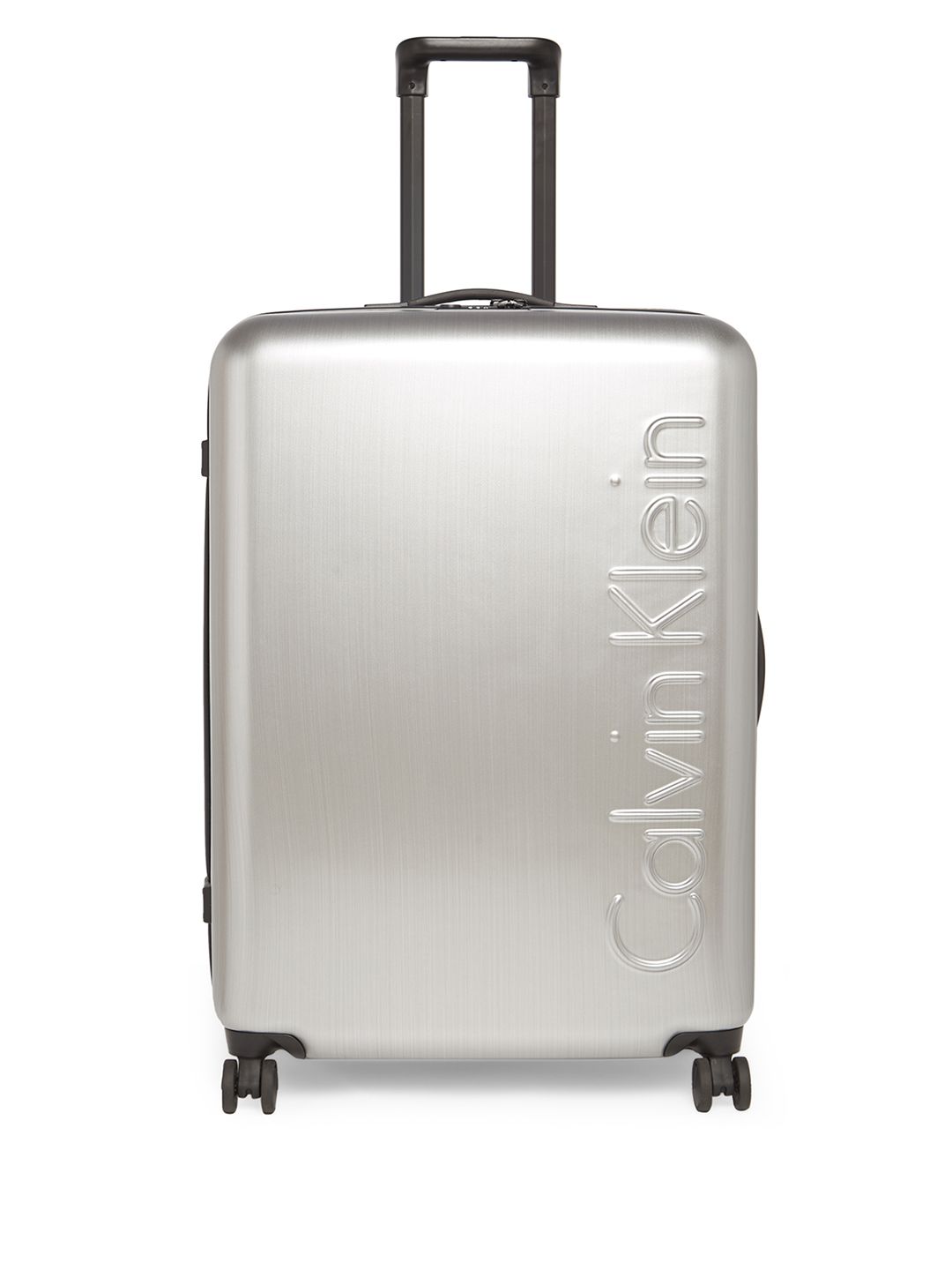 Calvin Klein SOUTH HAMPTON 3.0 Silver-Toned Solid The Standard Hard-Sided Large Trolley Price in India