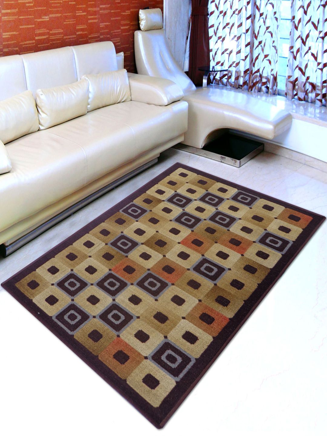 Status Multicoloured Printed Nylon Anti-Skid Taba Carpet Price in India