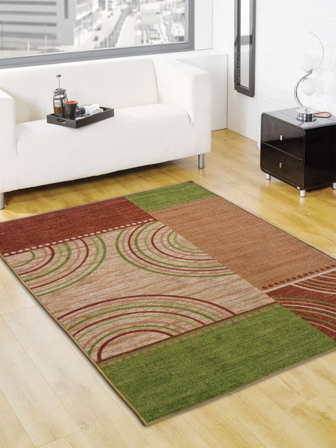 Status Multicoloured Printed Nylon Anti-Skid Taba Carpet Price in India