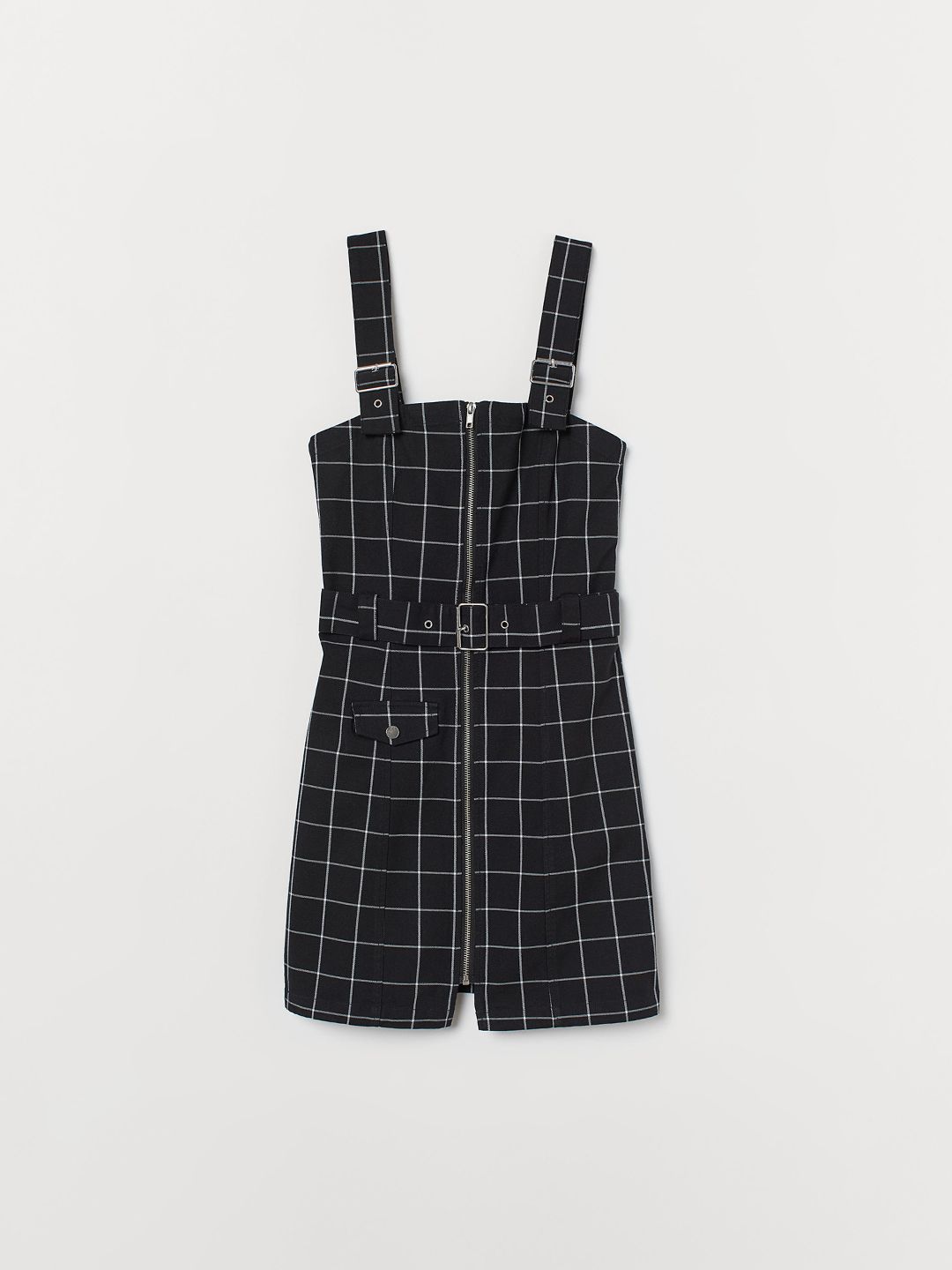 Buy H&M Women Black & White Checked Dungaree Dress - Dresses for Women  10432694 | Myntra