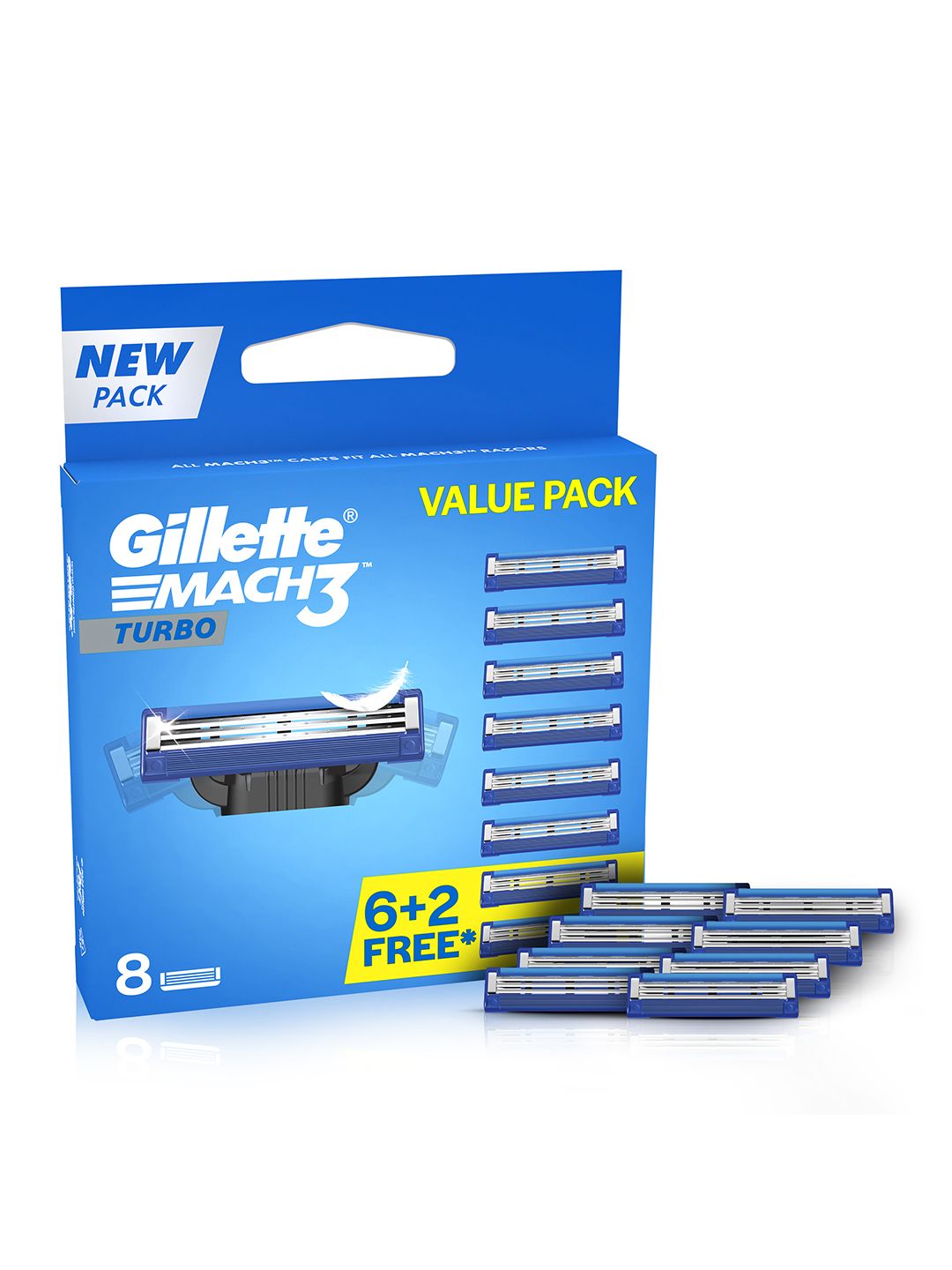 Buy Gillette Set of 8 Mach 3 Turbo Manual Shaving Razor Blade