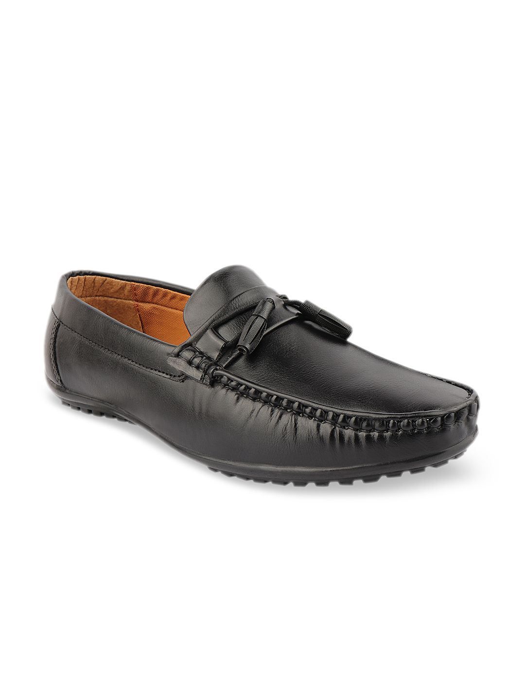 Histeria Men Black Solid Formal Tassel Loafers