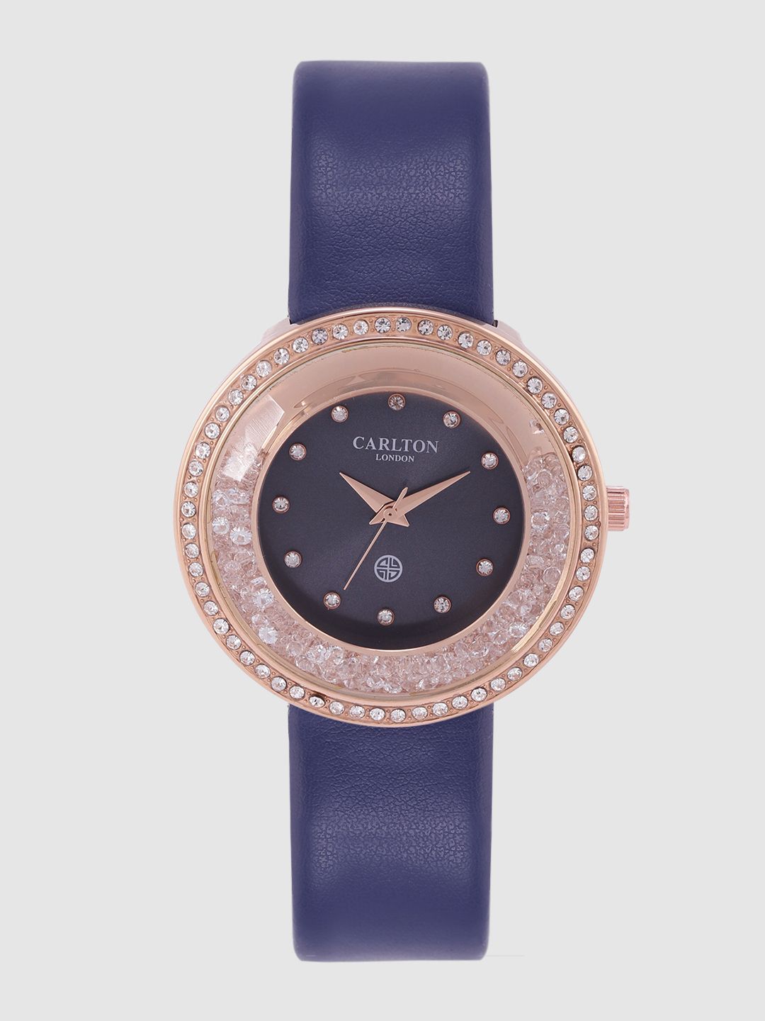 Carlton London Women Navy Embellished Analogue Watch CL015RBLB Price in India