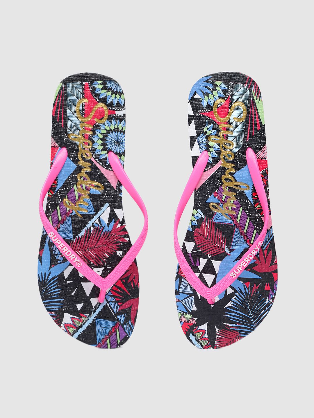 Superdry Women Pink Printed Thong Flip-Flops Price in India