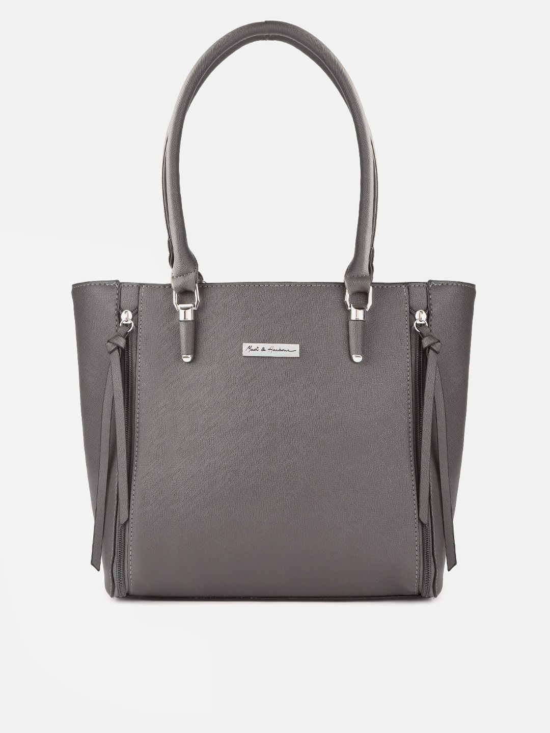Mast & Harbour Charcoal Grey Solid Shoulder Bag Price in India