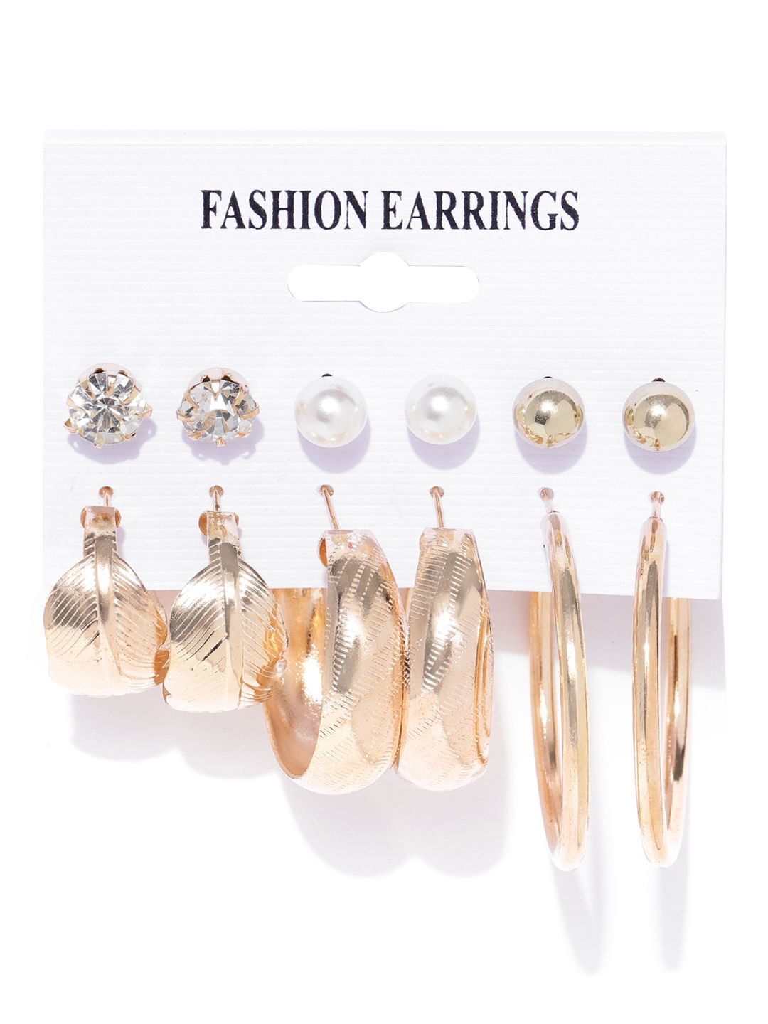 Jewels Galaxy Set of 6 Gold-Plated Earrings Price in India