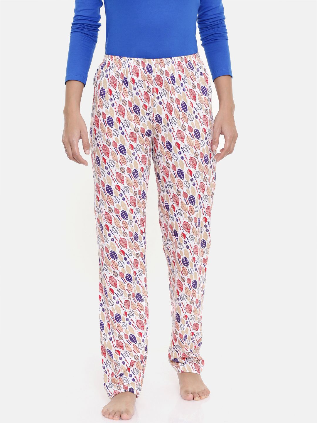 zebu Women Purple & White Printed Lounge Pants 299_1ZW_PPP_PRI_PUR_XL Price in India