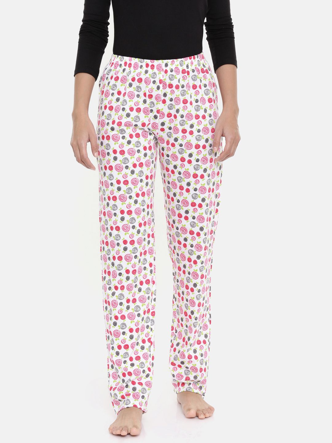 zebu Women Pink & White Printed Lounge Pants 299_1ZW_PPP_PRI_MPK_XL Price in India