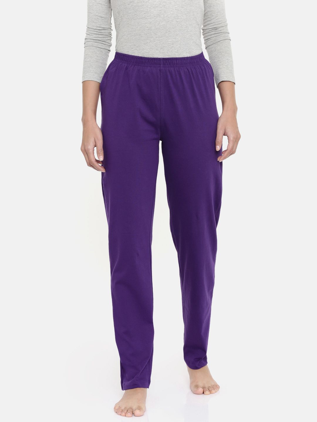 zebu Women Purple Solid Lounge Pants 299_1ZW_PPP_PLN_PUR_XL Price in India