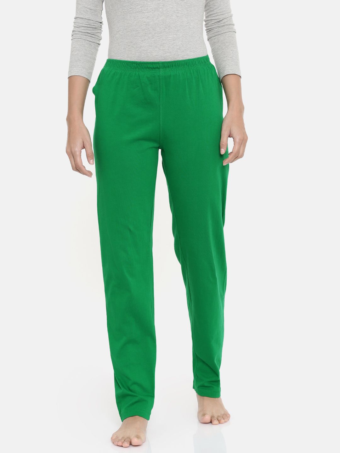 zebu Women Green Solid Lounge Pants 299_1ZW_PPP_PLN_BGN_XL Price in India