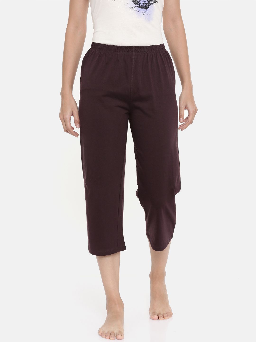 zebu Women Brown Solid Regular Fit Lounge pants Price in India