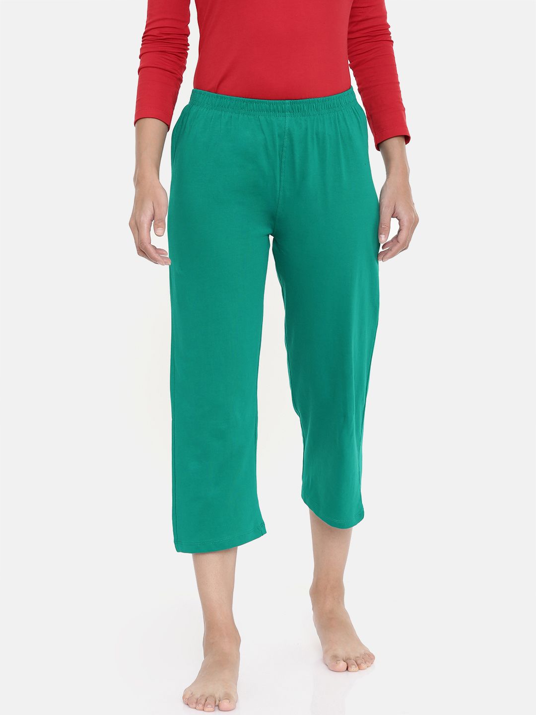 zebu Women Green Solid Regular Fit Lounge pants Price in India