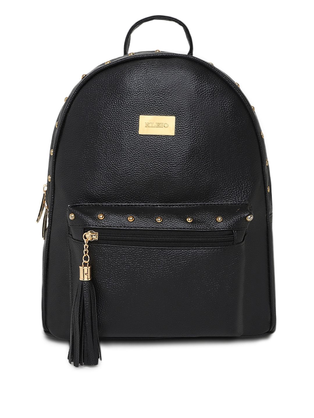 KLEIO Designer Women Black Solid Backpack Price in India