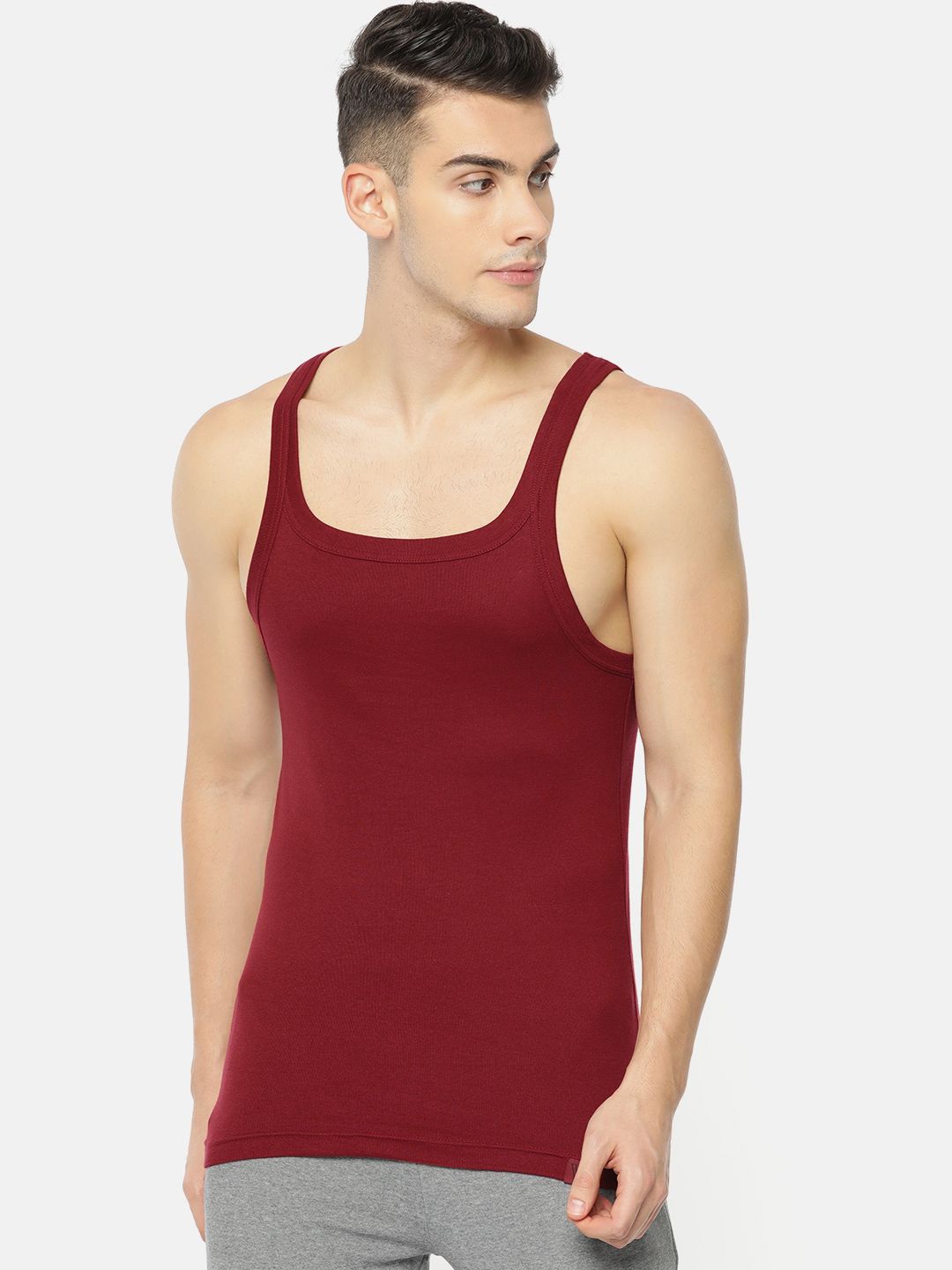 Van Heusen Innerwear Van Heusen Men Athleisure Cotton Vest Square Neck Sleeveless Moisture-Wicking