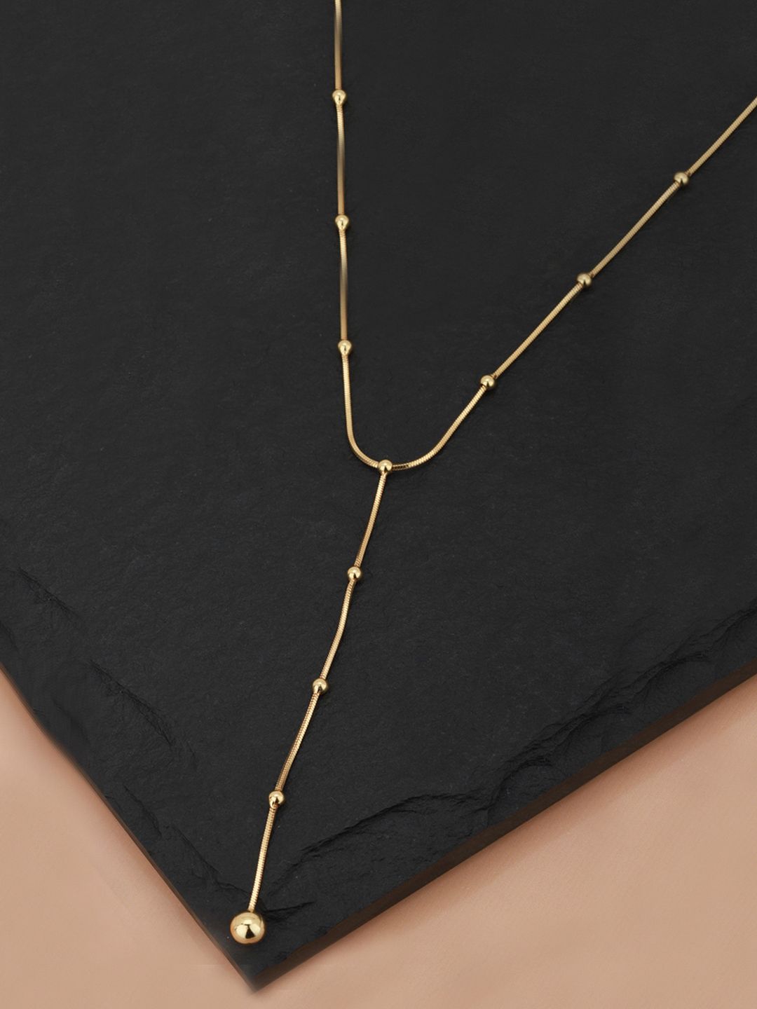 Carlton London Gold-Plated Lariat Necklace Price in India