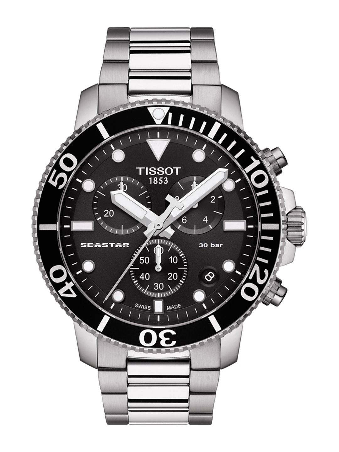 Buy TISSOT Men Black Swiss Seastar 1000 Chronograph Watch