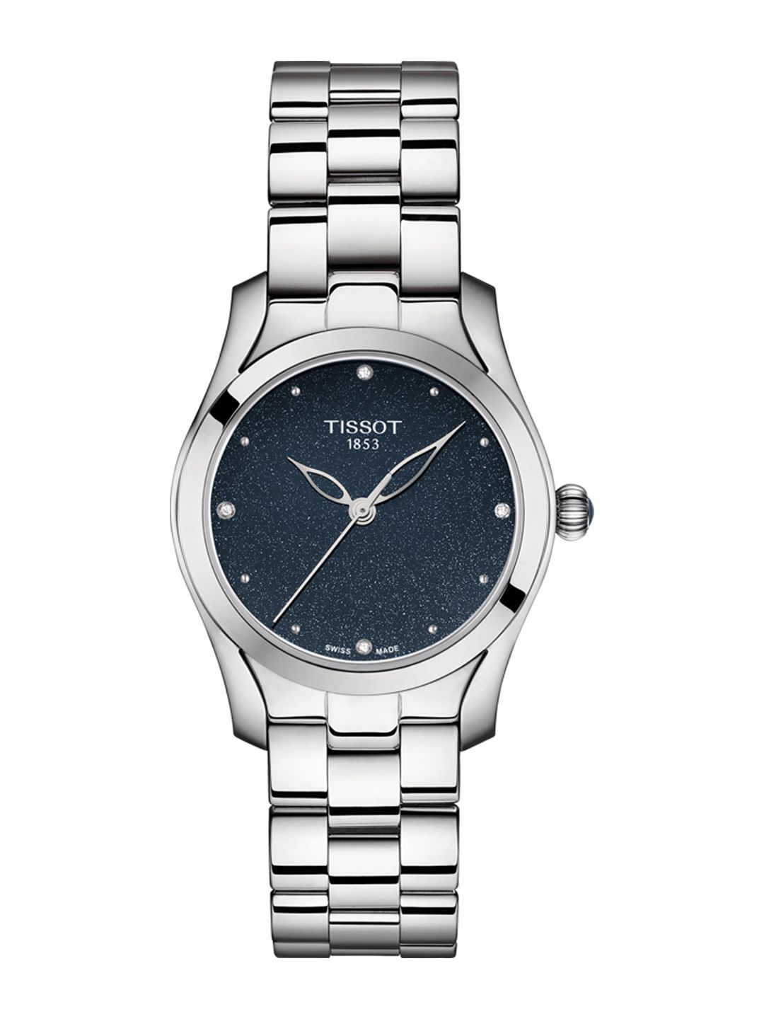 TISSOT Women Blue T-Wave Diamond-Studded Analogue Watch T1122101104600 Price in India