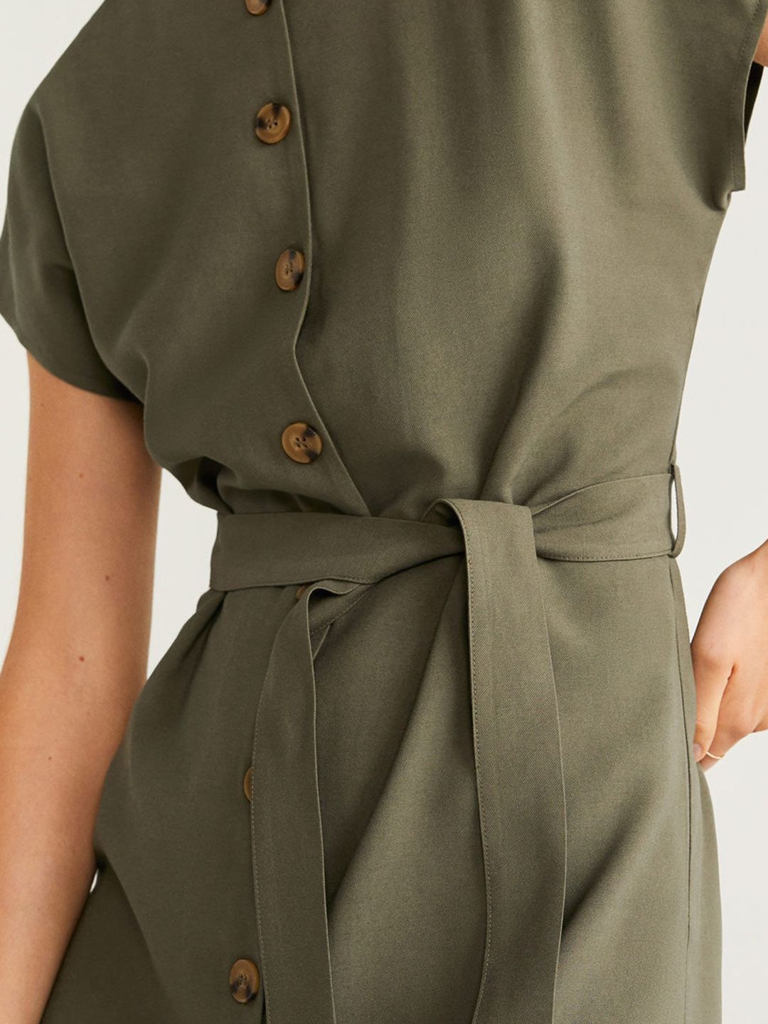 Buy MANGO Women Solid Olive Green A-Line Dress - Dresses for Women 10558102  | Myntra