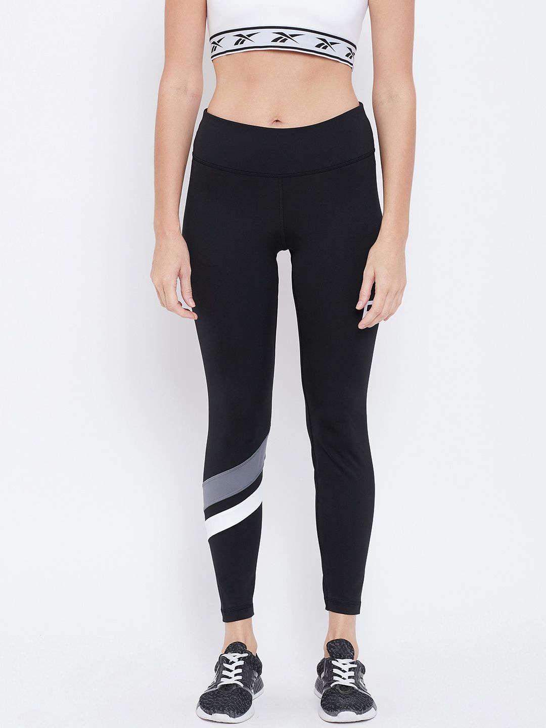 Reebok Women Black WOR Big Delta Training Tights Price in India