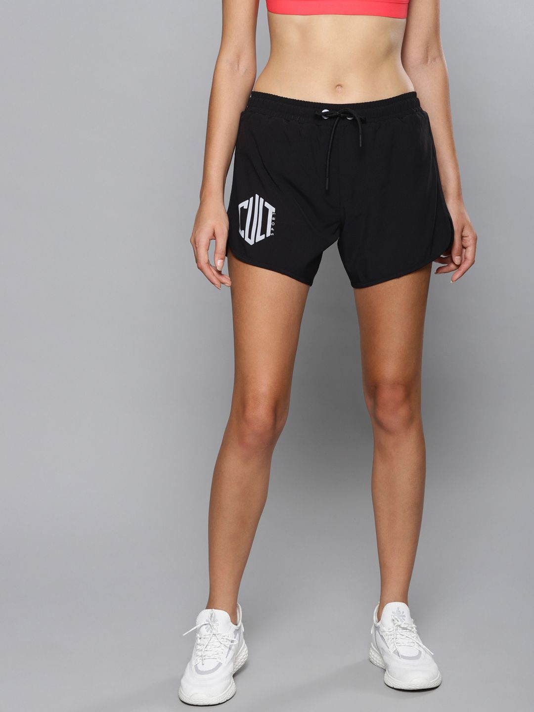 Cultsport Women Black Solid Fly Dry Regular Fit Sports Running Shorts Price in India