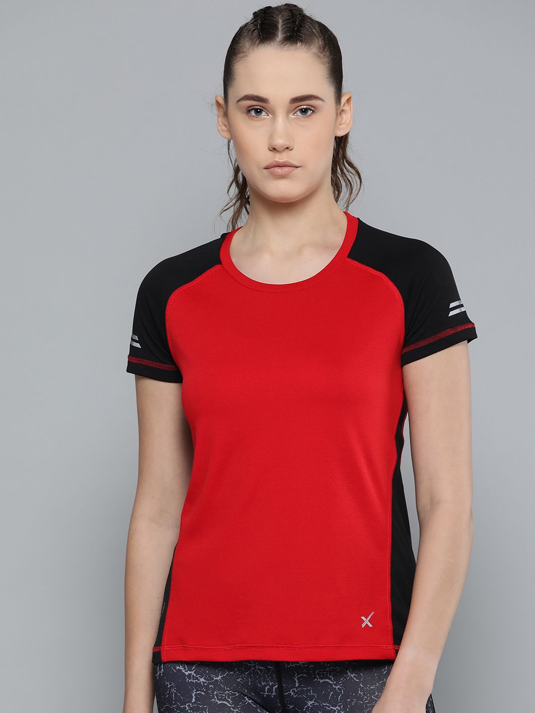 HRX by Hrithik Roshan Women Barbados Cherry Solid Rapid-Dry Running T-shirt