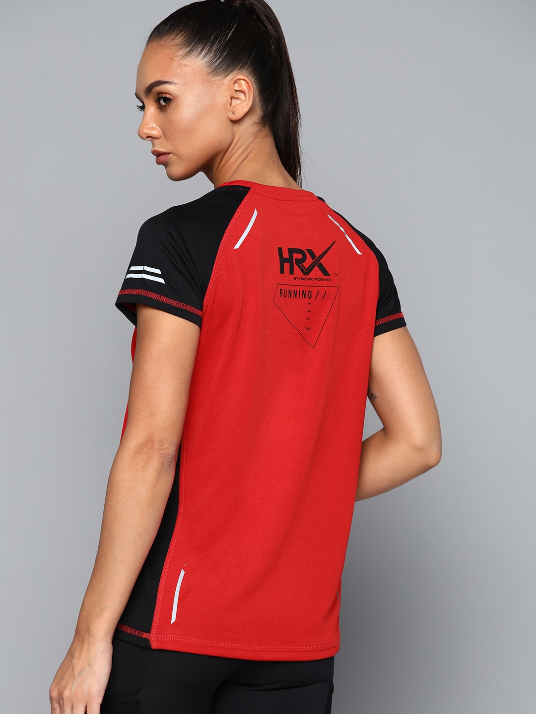 HRX by Hrithik Roshan Women Barbados Cherry Rapid-Dry Running T-shirt Price in India