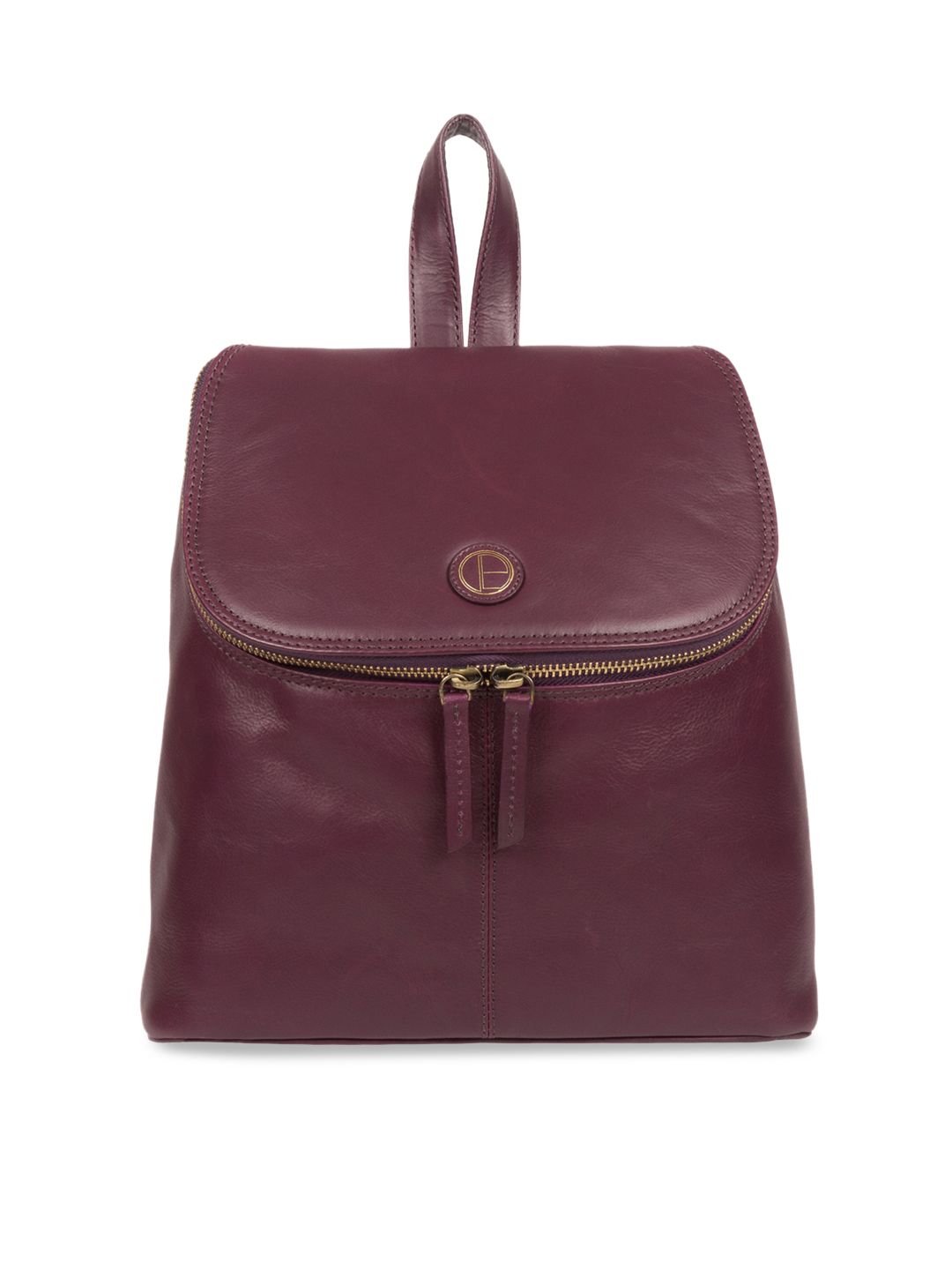 PURE LUXURIES LONDON Women Purple Solid Genuine Leather Marbury Backpack Price in India