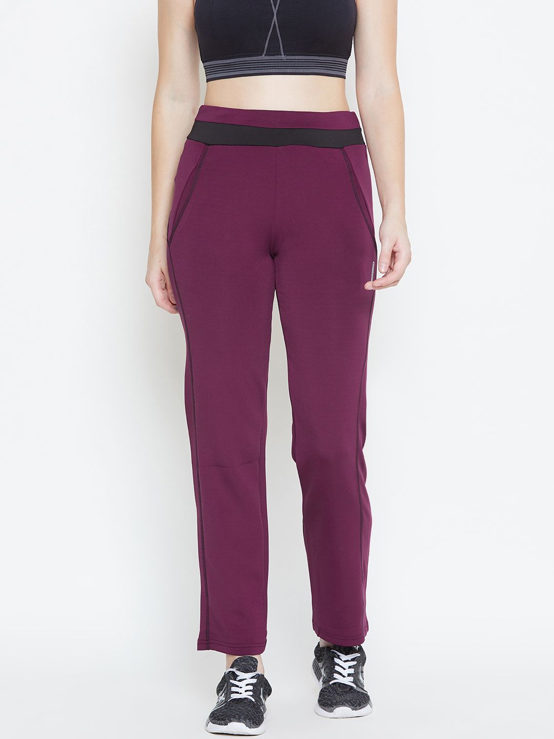 Sweet Dreams Women Burgundy Solid Workout Track Pants Price in India