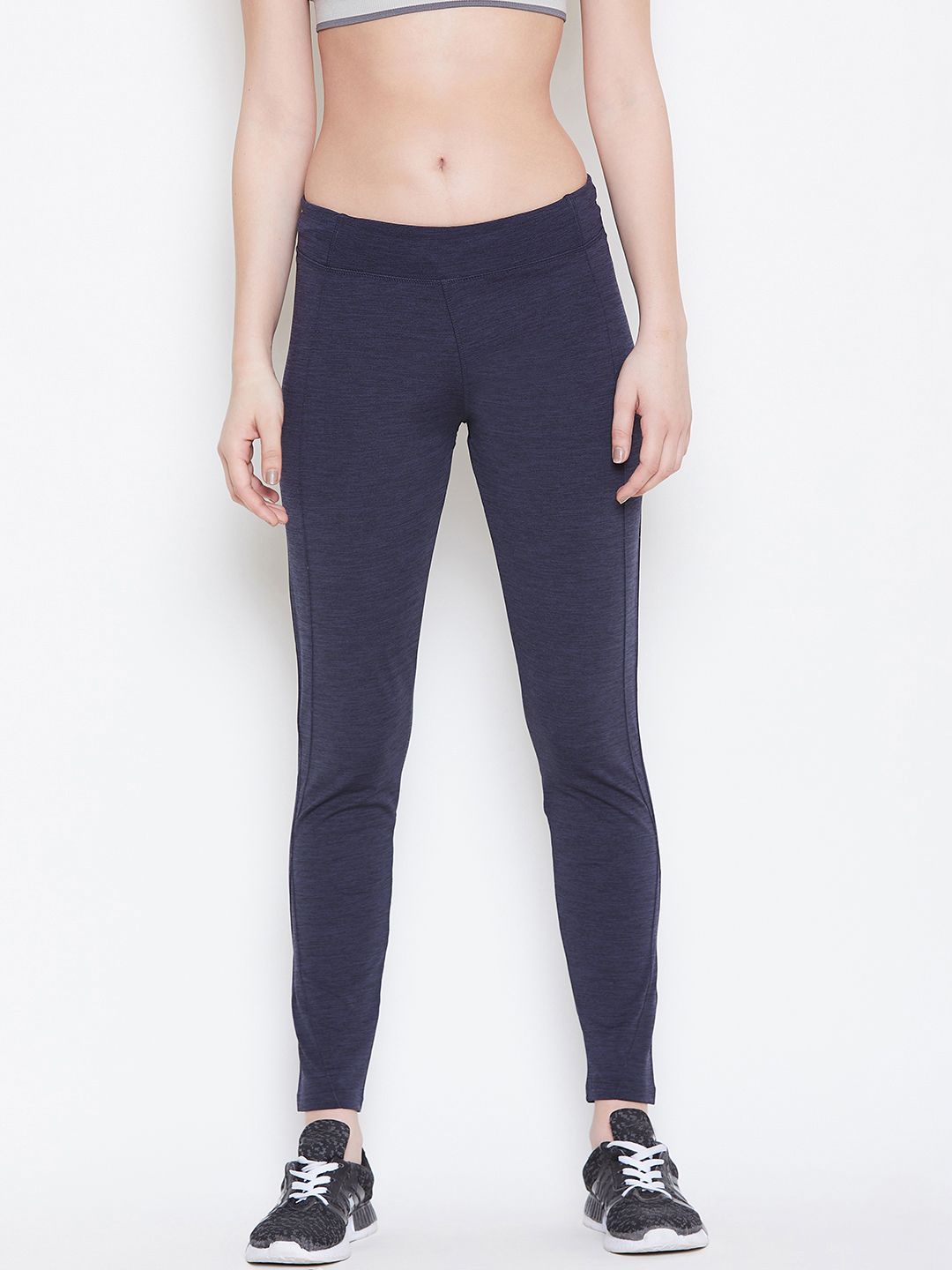 Sweet Dreams Women Navy Blue Solid Workout Tights Price in India