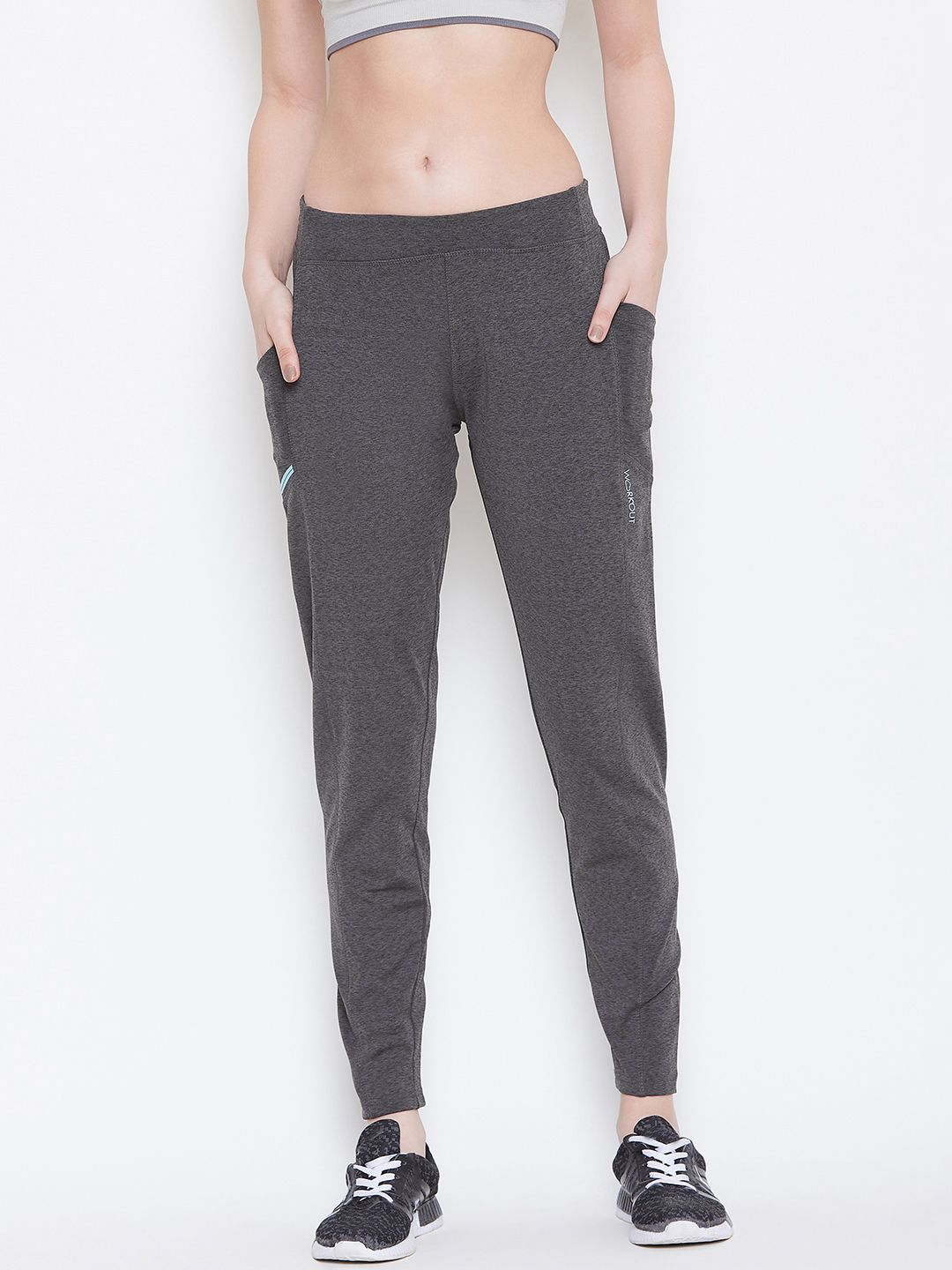 Sweet Dreams Women Charcoal Grey Solid Workout Track Pants Price in India