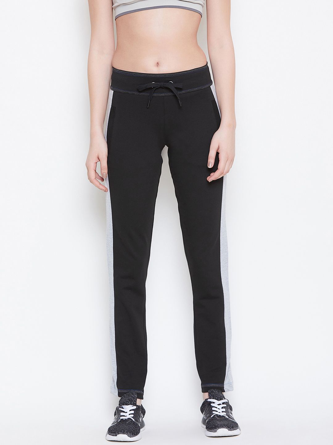 Sweet Dreams Women Black & Grey Solid Track Pants Price in India