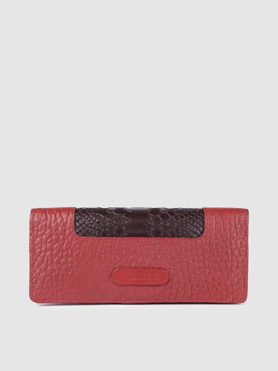 Hidesign Women Red Leather Textured Two Fold Wallet Price in India
