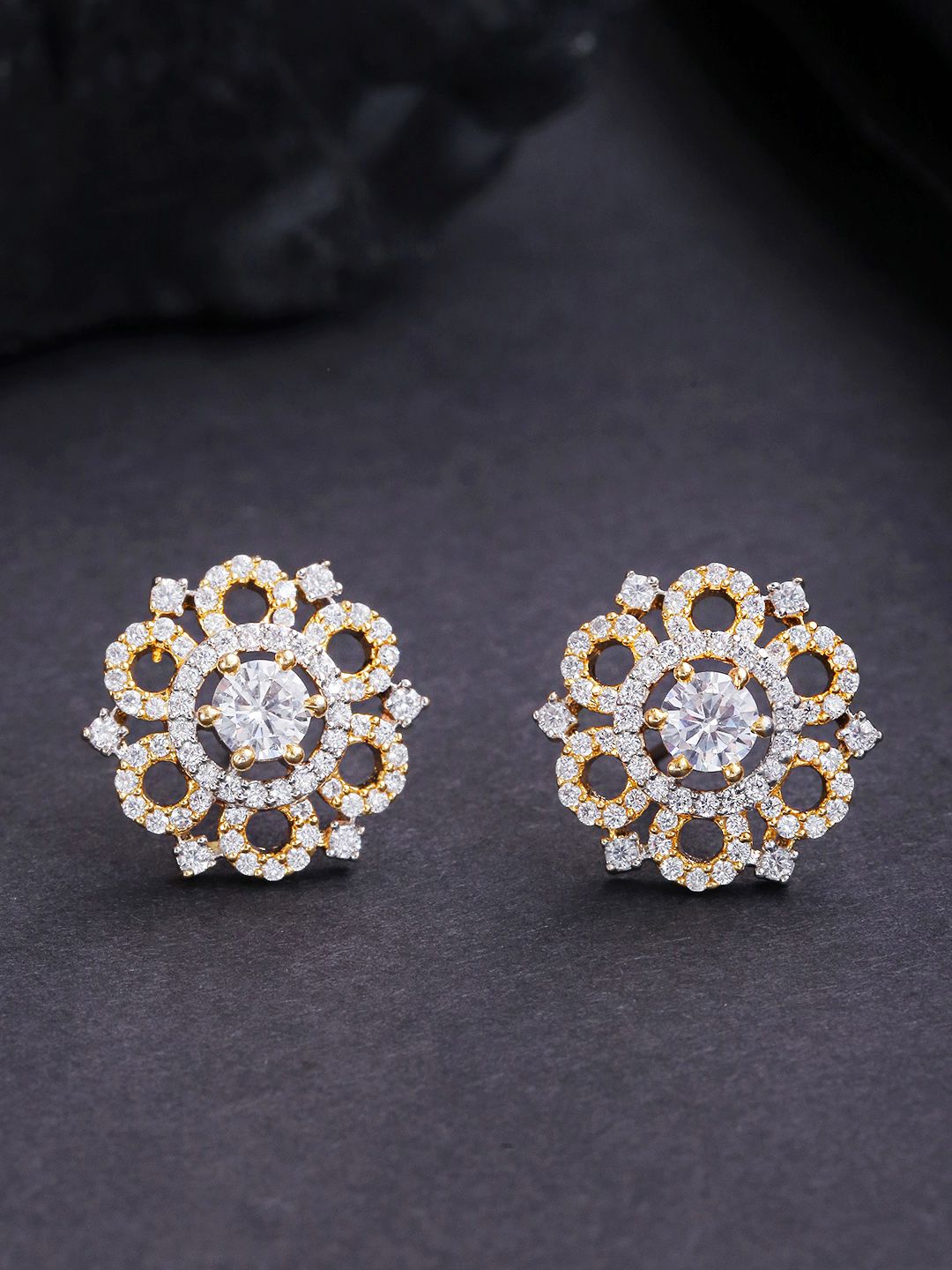 Priyaasi Gold-Plated Handcrafted Floral AD-Studs Price in India