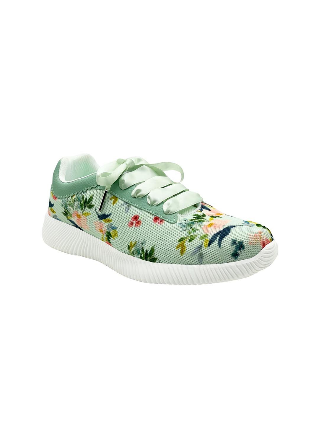 KazarMax Women Green & Pink Floral Print Training Shoes Price in India