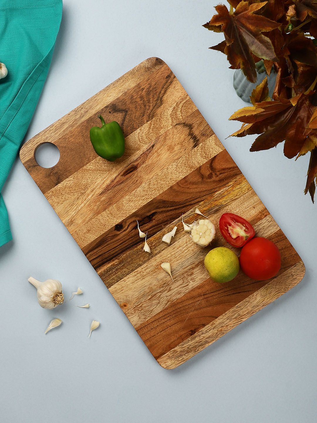 VarEesha Brown Striped Chopping Board Price in India