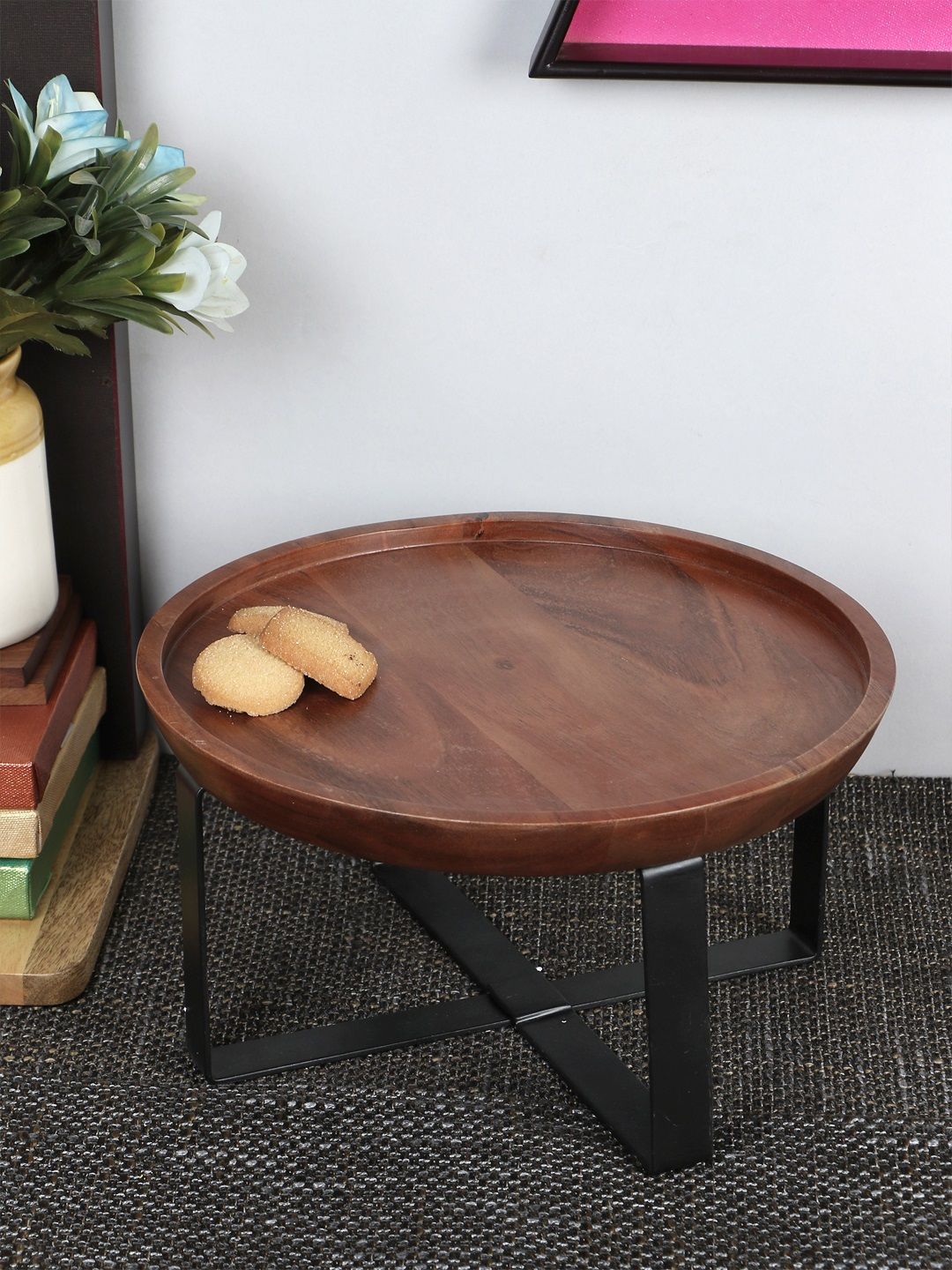 VarEesha Brown Wood Cake Stand Price in India