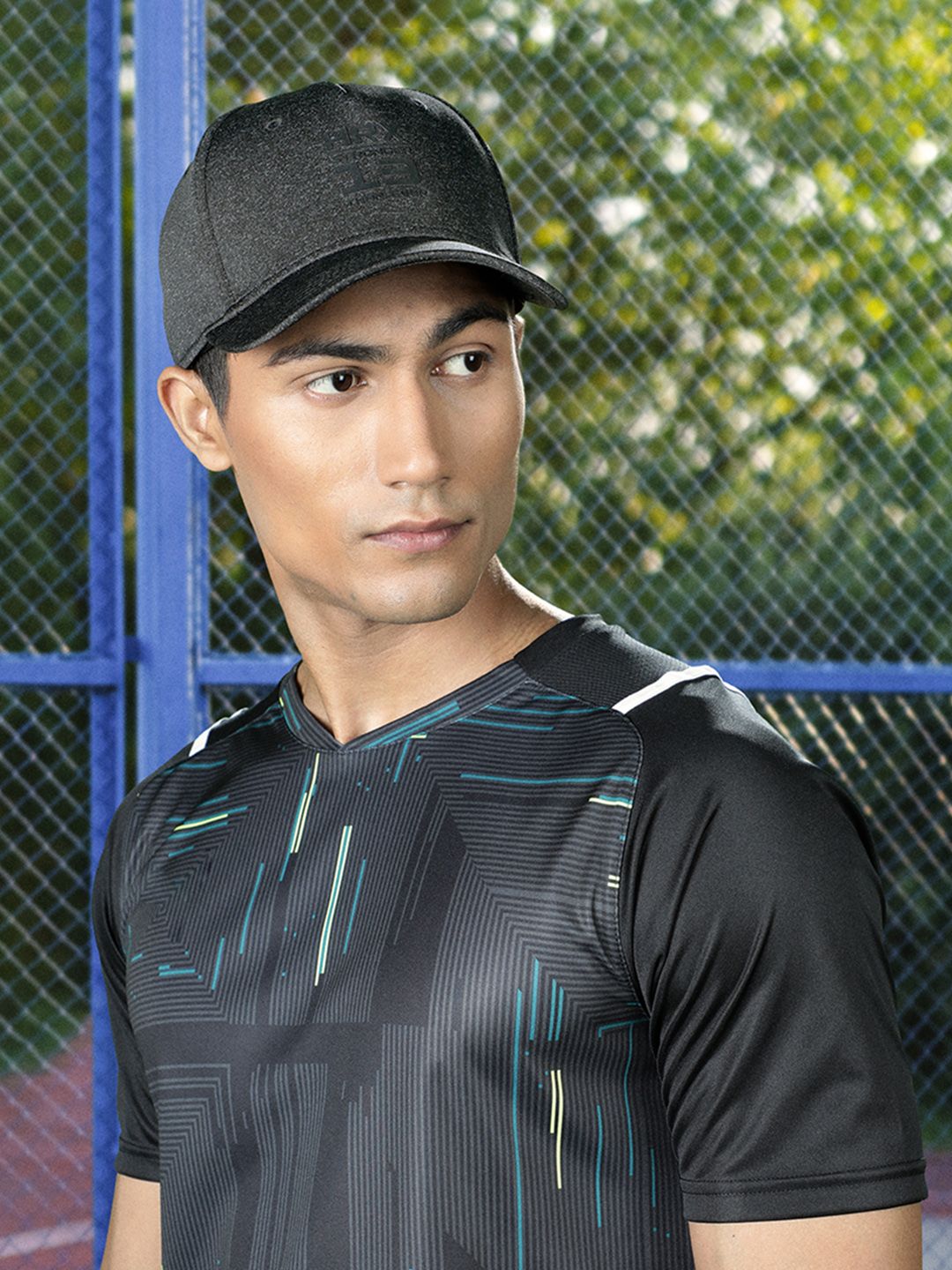 HRX by Hrithik Roshan Men Black Solid Training Dry Fit Sweatband Cap