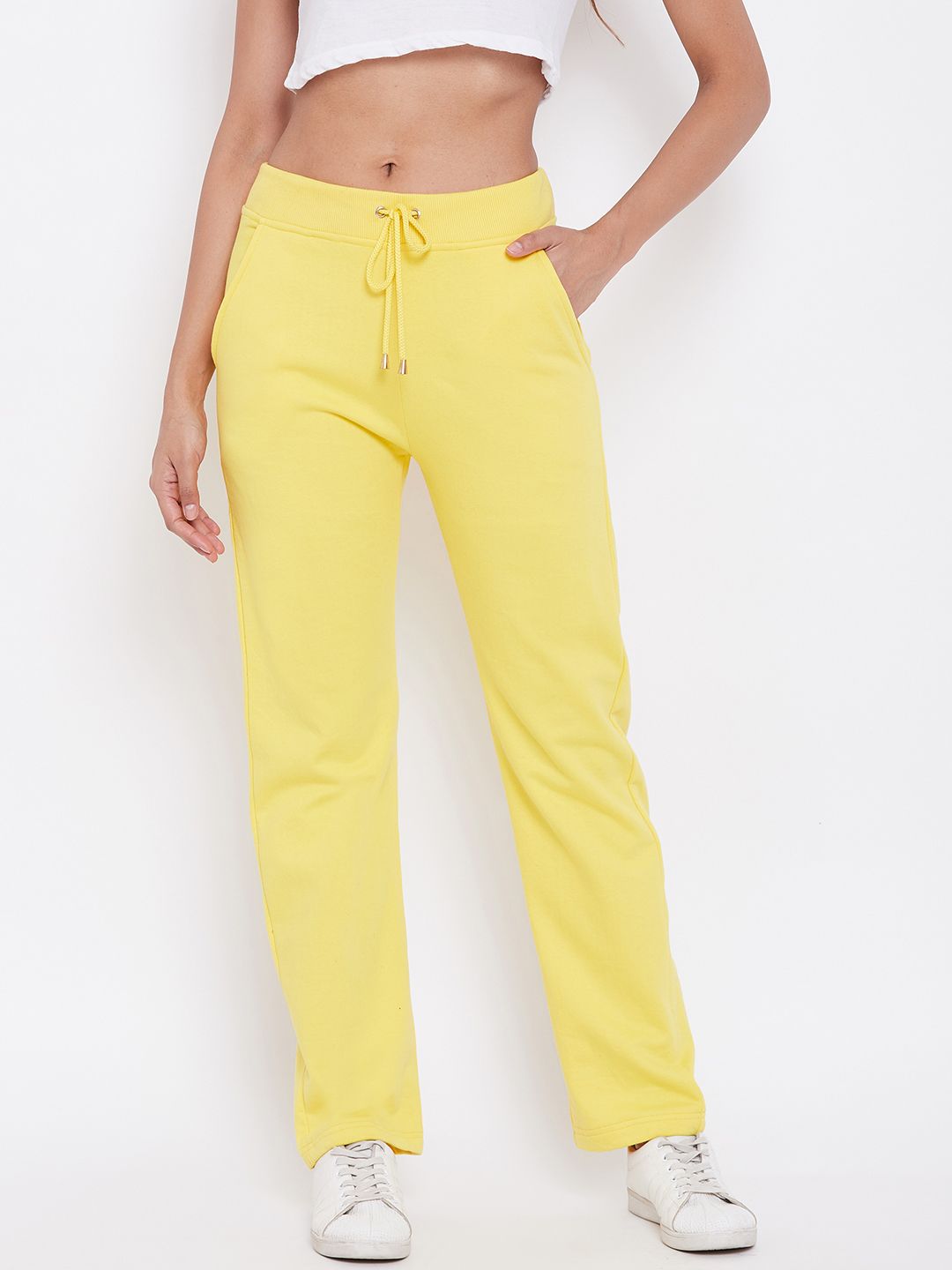 Alsace Lorraine Paris Women Yellow Solid Track Pants Price in India