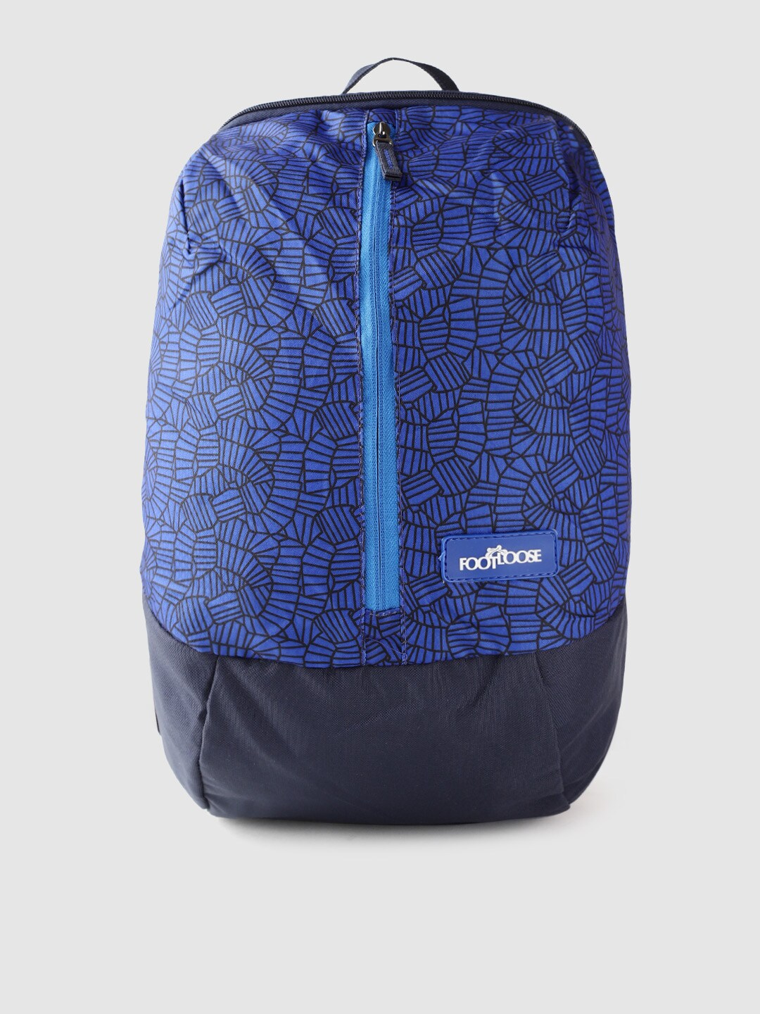 Footloose Unisex Blue & Black Geometric Backpack
