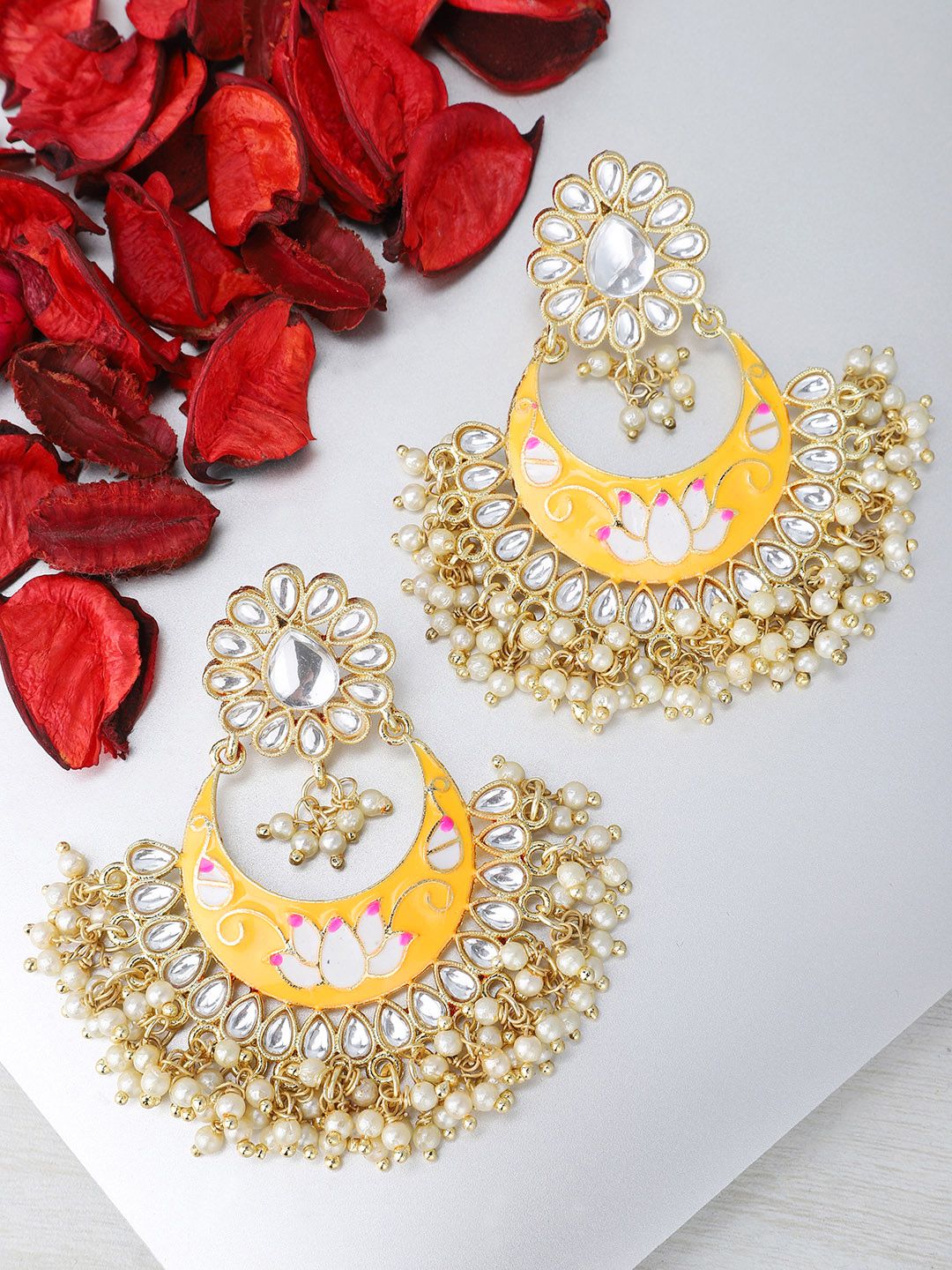 Rubans Gold-Plated & Handcrafted Classic Chandbalis Price in India