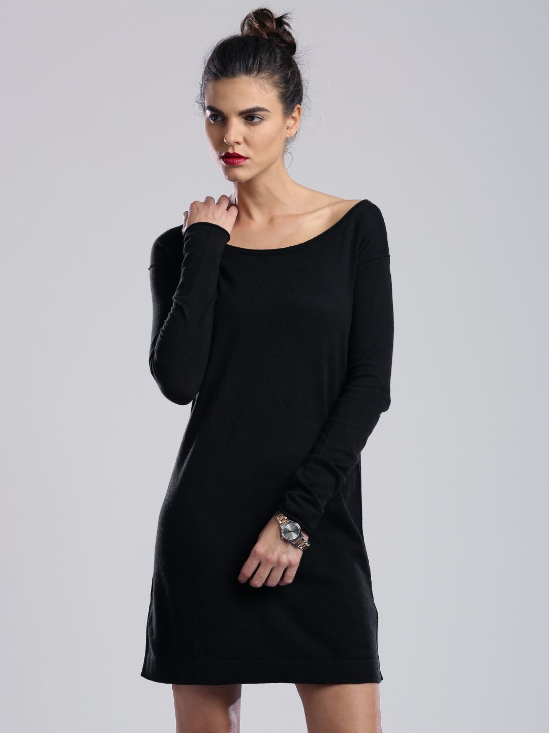 Buy Calvin Klein Jeans Black Jersey Dress - Dresses for Women 1063002 |  Myntra