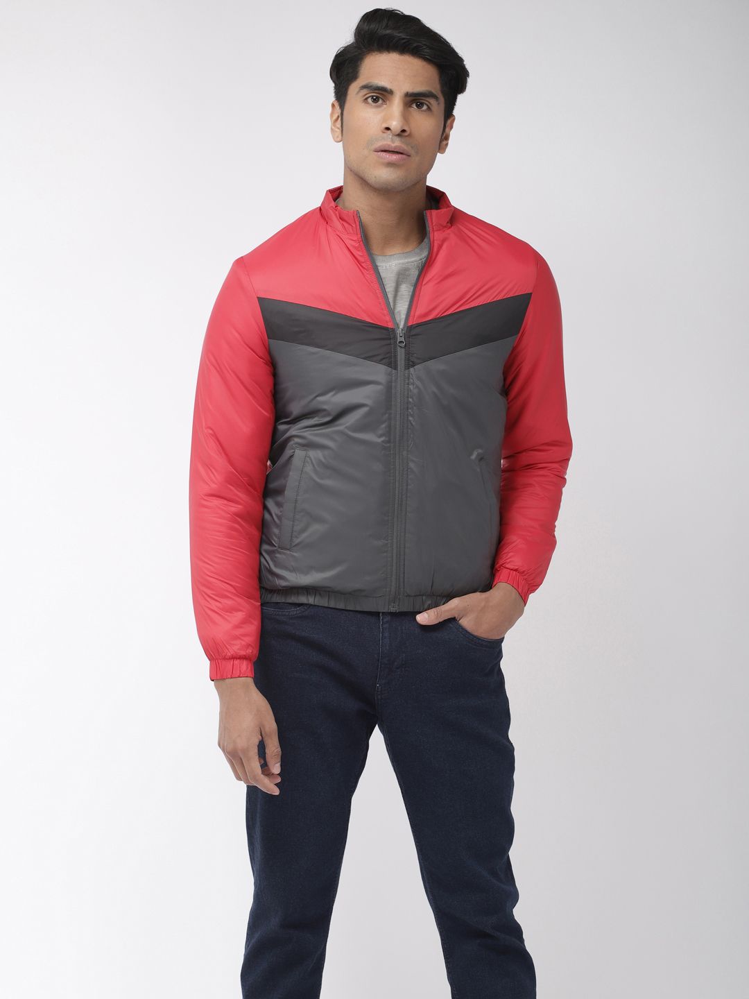 Buy Flying Machine Men Grey Solid Reversible Jacket - Jackets for