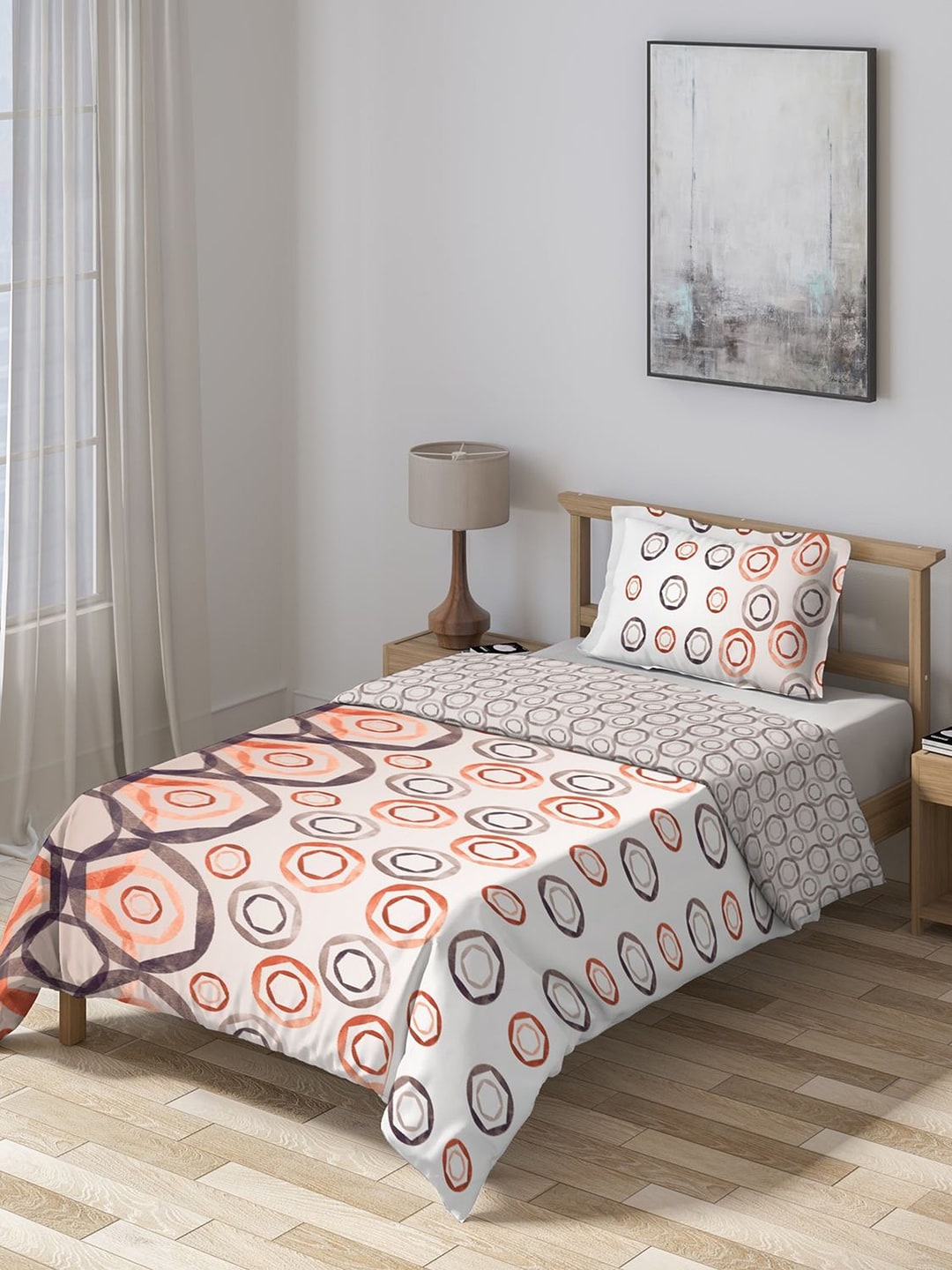 DDecor Multicoloured Geometric Mid Winter 150 GSM Single Bed Comforter Price in India